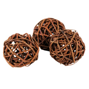 Das Foto zeigt 3 Mini Weiden Spielbälle