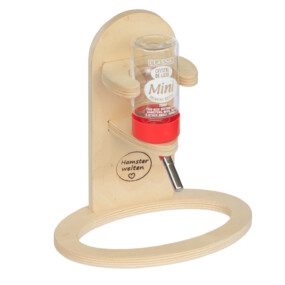 Das Foto zeigt eine Hamster Trinkflasche mit Ständer