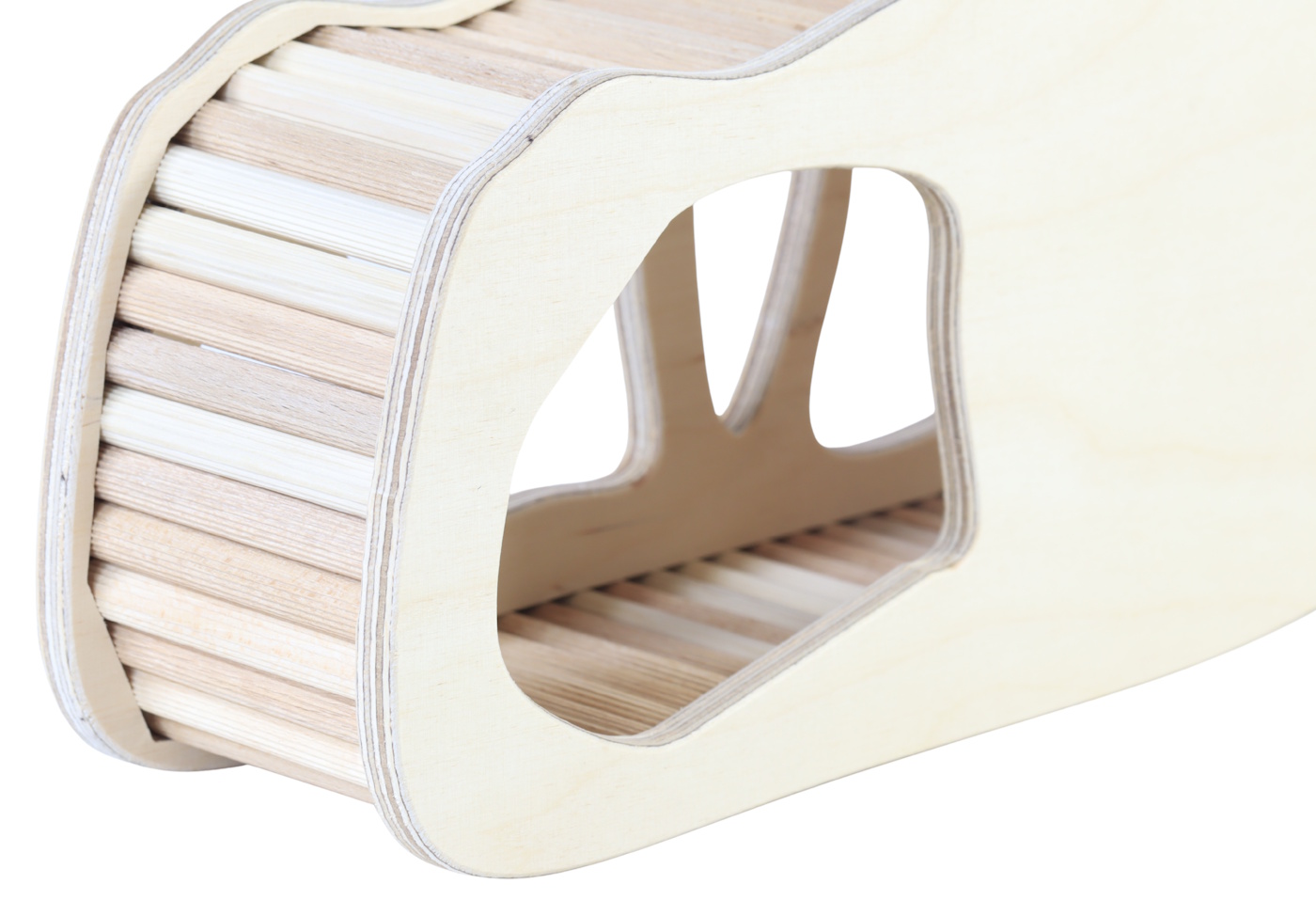 Das Foto zeigt das Holz und die Dübel der Hamsterwatchbox als Nahaufnahme