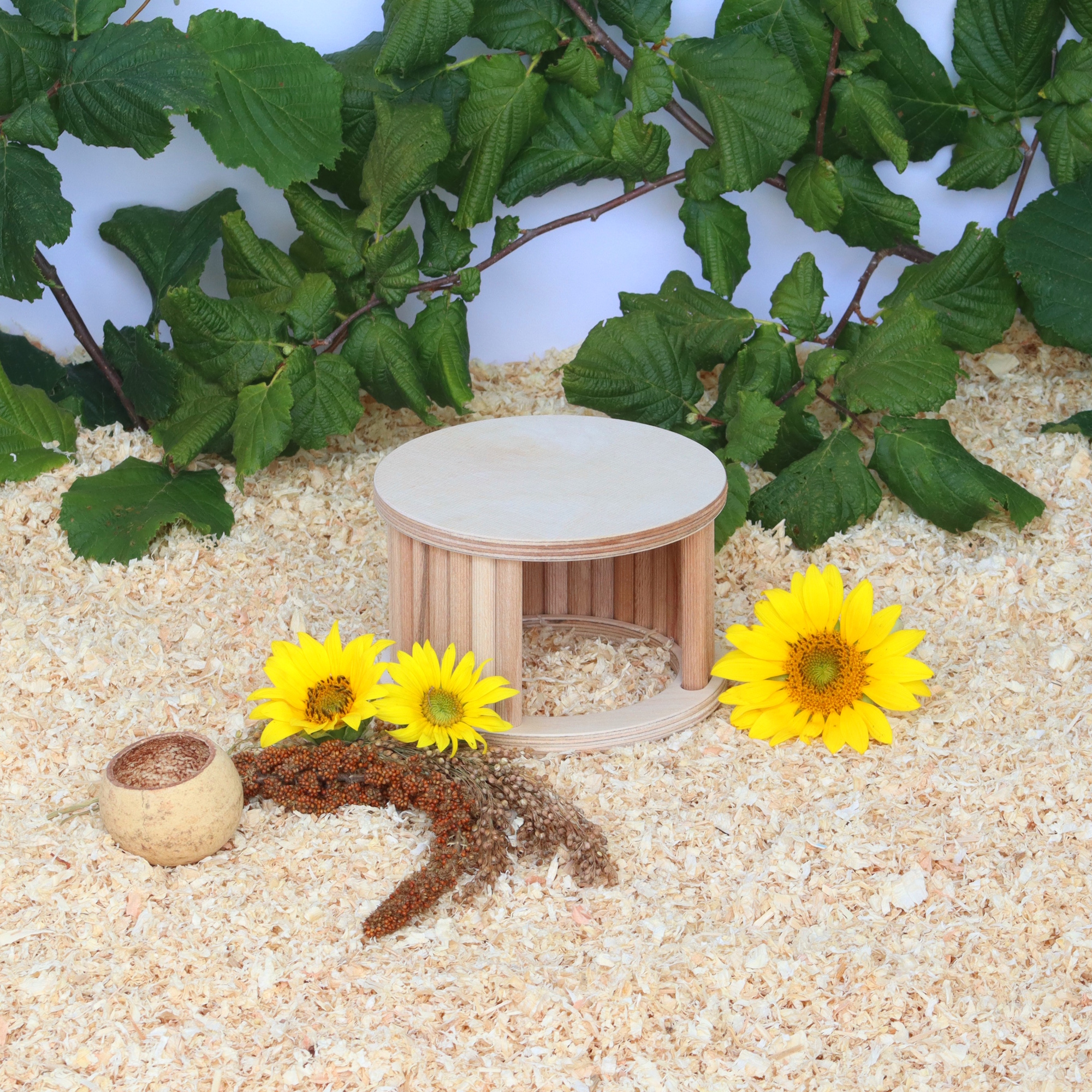 Das Foto zeigt ein Hamsterversteck im Gehege