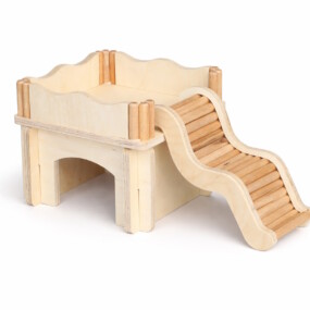 Hamsterhaus - Traumstube - im Set mit Schutzränder und Hamsterleiter "Würmli"