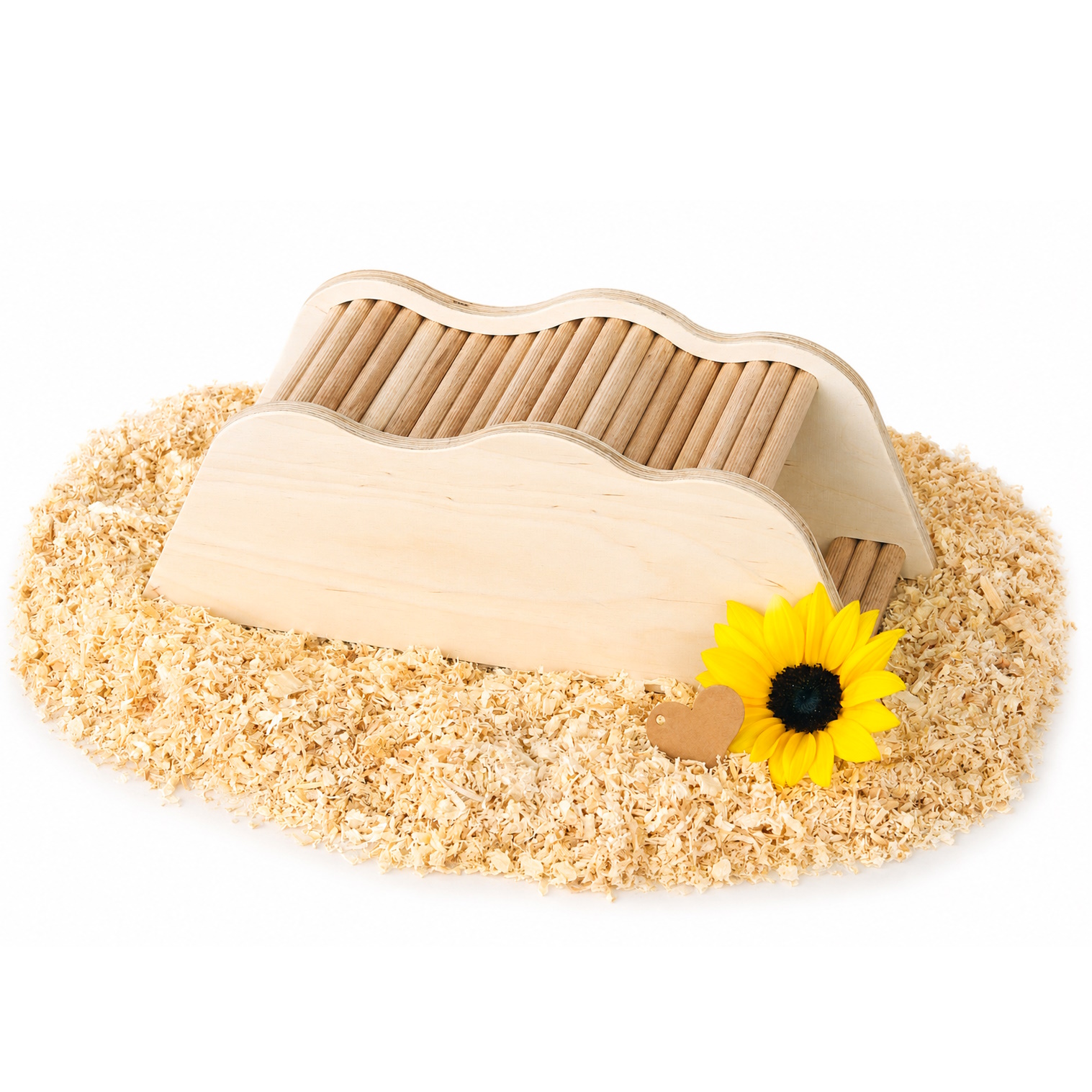Das Foto zeigt einen Hamstertunnel aus Holz