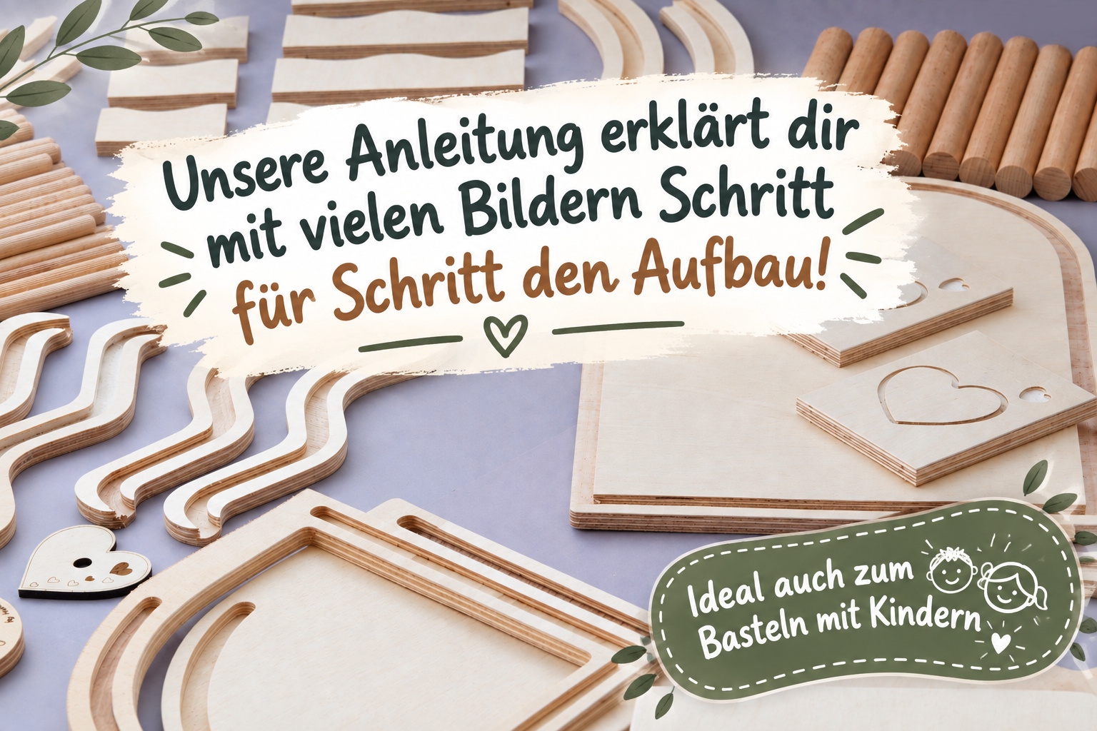 Das Foto zeigt Einzelteile vom Einrichtungsset