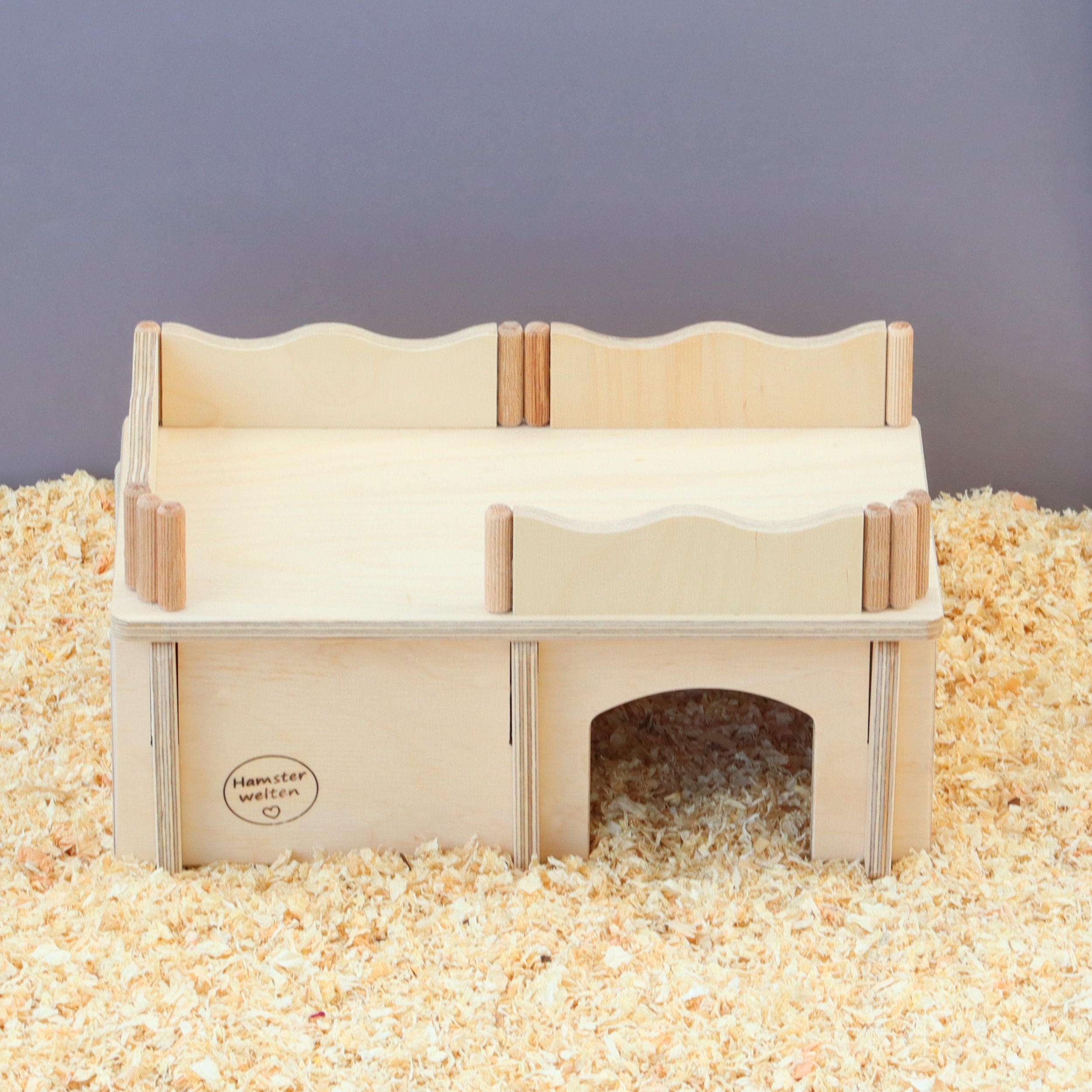 Das Foto zeigt ein Zweikammernhaus für Hamster